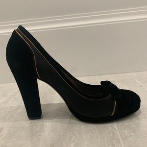 BCBG MaxAzria Velvet/Satin Black Heels